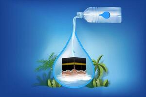 Illustration of Zamzam water around Mecca vector