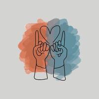 simple Hands Raised Continuous Line Icon for Volunteer, Togetherness topics vector