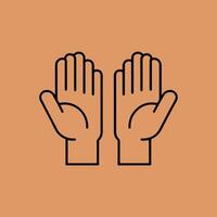 simple Hands Raised Continuous Line Icon for Volunteer, Togetherness topics vector