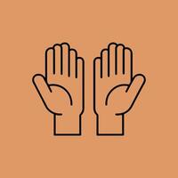 simple Hands Raised Continuous Line Icon for Volunteer, Togetherness topics vector