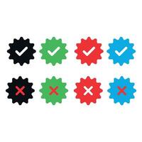Verification Badge Set- Guaranteed stamp or verified badge. Verified icon stamp. Approved icon. Checklist icon vector