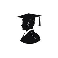 Silhouette of Graduate in Cap and Gown vector