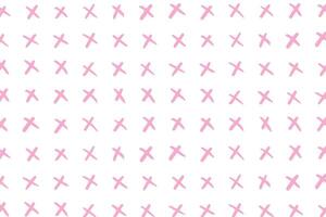 Seamless background pattern with geometric shapes pink cross. The template is evenly filled with black plus symbols. illustration on a white background vector
