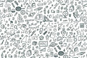 Back to school doodle pattern. graphics with school elements. Pattern for notebooks, textiles and paper. Education concept. vector