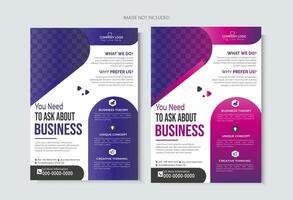 Set of Annual report or business flyer template design vector