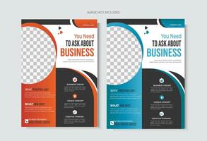 Set of Annual report or business flyer template design vector