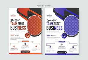 Set of Annual report or business flyer template design vector