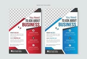 Set of Annual report or business flyer template design vector