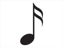 Musical note silhouette on white background vector