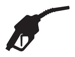 Petrol pump nozzle silhouette on white background vector