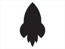 Rocket ship silhouette on white background vector