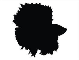 Betta fish silhouette on white background vector