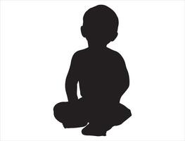 Baby silhouette on white background vector