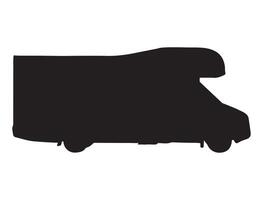 Rv silhouette on white background vector