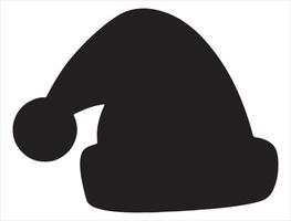 Santa hat silhouette on white background vector