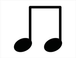 Musical note silhouette on white background vector