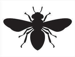 Bee silhouette on white background vector