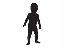 Baby silhouette on white background vector