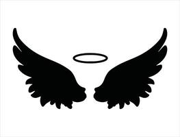 Angle wings silhouette on white background vector