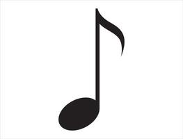 Musical note silhouette on white background vector