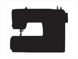 Sewing machine silhouette on white background vector