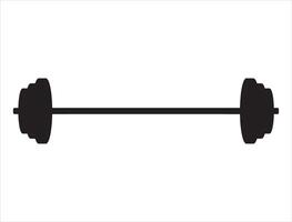 Barbell silhouette on white background vector