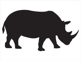 Rhinoceros silhouette on white background vector