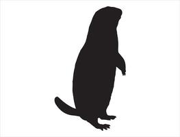 Prairie dog silhouette on white background vector