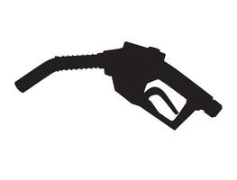 Petrol pump nozzle silhouette on white background vector