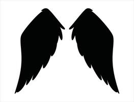 Angle wings silhouette on white background vector