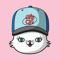 a cat's head wearing a hat vector