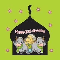 welcoming the Eid al-Adha holiday vector