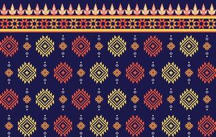 Geometric floral ethnic fabric seamless pattern colorful. traditional ethnic textile printed pattern, Designed for background ,wallpaper ,carpet ,clothing ,printed pattern ,fabric ,embroidery vector