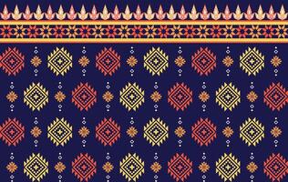 Geometric floral ethnic fabric seamless pattern colorful. traditional ethnic textile printed pattern, Designed for background ,wallpaper ,carpet ,clothing ,printed pattern ,fabric ,embroidery vector