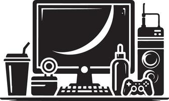 Computer Silhouette, black color silhouette vector