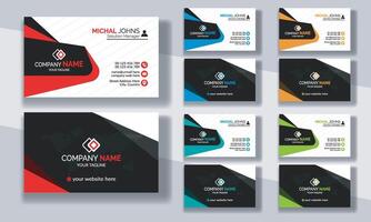 corporativo negocio tarjeta moderno diseño, profesional y minimalista negocio tarjeta diseño, contacto tarjeta para compañía, creativo y limpiar doble lado negocio tarjeta modelo vector