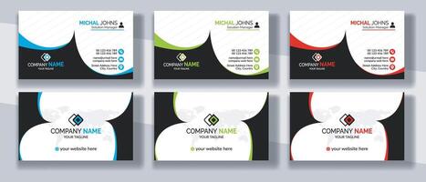 corporativo negocio tarjeta moderno diseño, profesional y minimalista negocio tarjeta diseño, contacto tarjeta para compañía, creativo y limpiar doble lado negocio tarjeta modelo vector