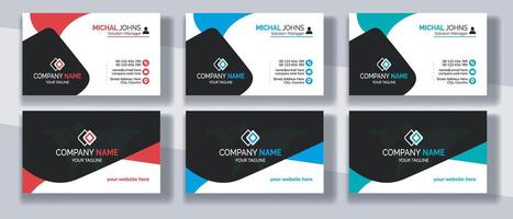 corporativo negocio tarjeta moderno diseño, profesional y minimalista negocio tarjeta diseño, contacto tarjeta para compañía, creativo y limpiar doble lado negocio tarjeta modelo vector