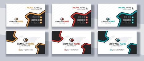 corporativo negocio tarjeta moderno diseño, profesional y minimalista negocio tarjeta diseño, contacto tarjeta para compañía, creativo y limpiar doble lado negocio tarjeta modelo vector