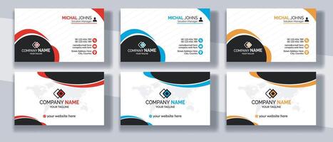 corporativo negocio tarjeta moderno diseño, profesional y minimalista negocio tarjeta diseño, contacto tarjeta para compañía, creativo y limpiar doble lado negocio tarjeta modelo vector