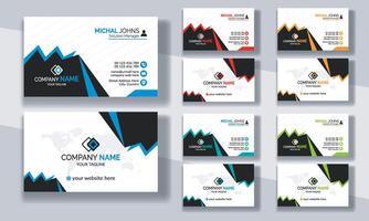 corporativo negocio tarjeta moderno diseño, profesional y minimalista negocio tarjeta diseño, contacto tarjeta para compañía, creativo y limpiar doble lado negocio tarjeta modelo vector