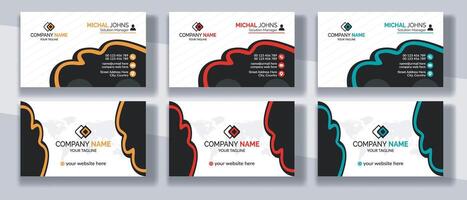 corporativo negocio tarjeta moderno diseño, profesional y minimalista negocio tarjeta diseño, contacto tarjeta para compañía, creativo y limpiar doble lado negocio tarjeta modelo vector