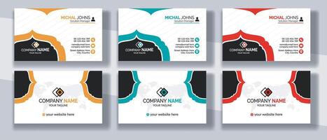 Corporate Business Card Modern Design, Professional and Minimalist Business Card Design, Contact card for company, Creative and Clean Double side Business Card Template vector