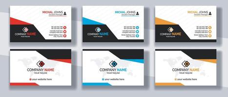 corporativo negocio tarjeta moderno diseño, profesional y minimalista negocio tarjeta diseño, contacto tarjeta para compañía, creativo y limpiar doble lado negocio tarjeta modelo vector