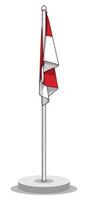 Indonesian flag in a state that is not flying vector