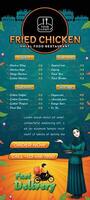 Menu Template for Friedchicken restaurant vector