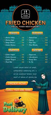 Menu Template for Friedchicken restaurant