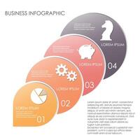 negocio infografía modelo con 4 4 opciones circulo forma vector