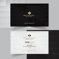 Modern Abstract Digital Corporate Professional Print Ready Business Card or Virtual Identity Design for any business or Personal use. Black and Brown Color shape Abstract Illustration. vector