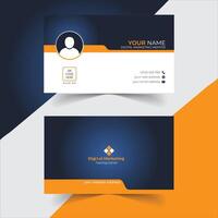 Gradient Blue and Orange color Modern corporate Modern simple clean business card template design. Two-sided Print Ready File vector